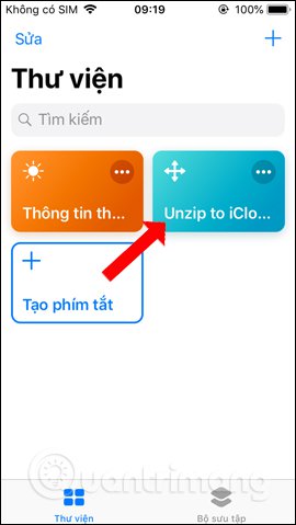 Siri Shortcuts giai nen file zip iPhone 2