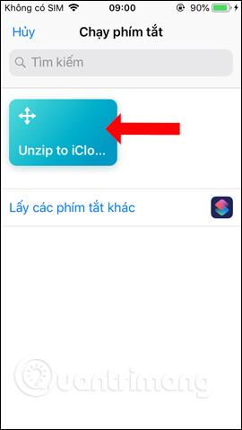 Siri Shortcuts giai nen file zip iPhone 5